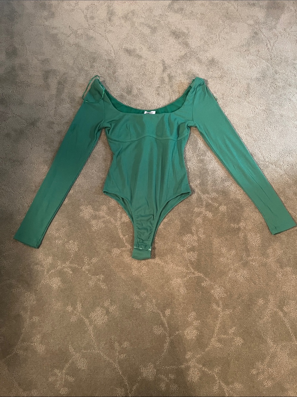 Princess Polly Emerald Green Long-Sleeve One-Piece Bodysuit